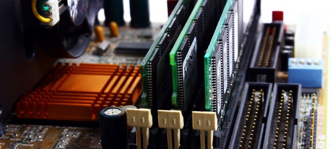 close up of circuit board