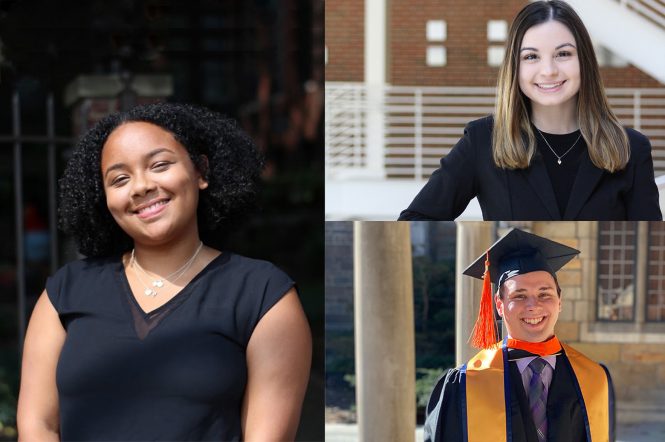 Three students from the Pelham Scholars Program