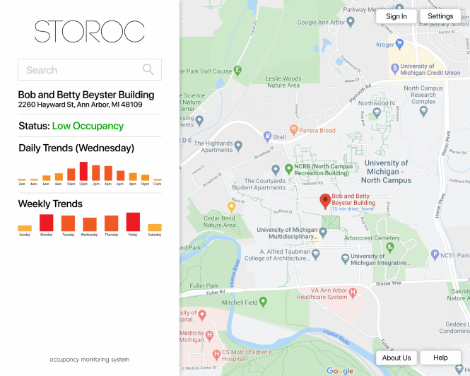 A map showing building occupancy.