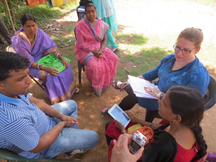 Jackie Wolf (right) works with medical staff in Western Bengal.  