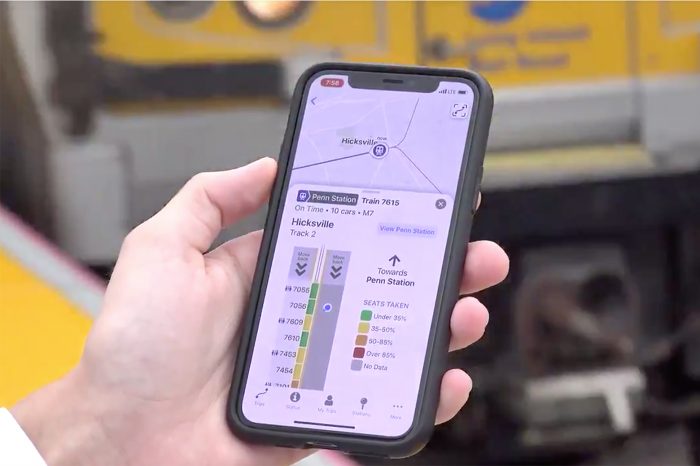 The TrainTime app enables Long Island commuters to view real time train locations and car capacity, and receive notifications when it’s time to board. (Credit: MTA Long Island Rail Road)