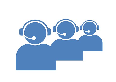 illustration call center workers wearing headsets