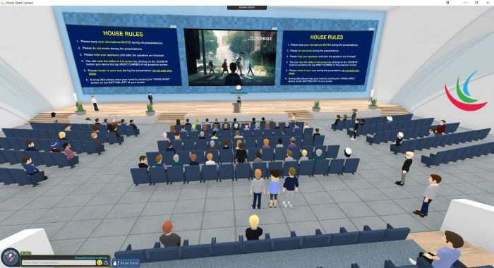 screenshot of virual lecture hall