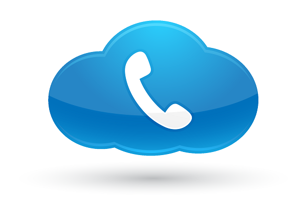 telephone handset in a blue cloud