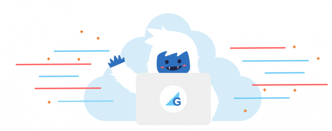 abominable snowman working on laptop with Gradecraft logo