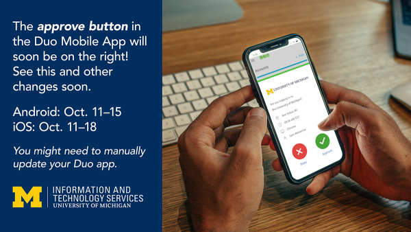 Duo mobile changes are coming soon. The approve button will now be on the right! 