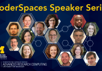 CoderSpaces speaker series graphic with ITS and ISR logos and headshots for each of the speakers.