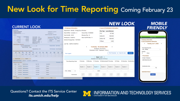 The current timesheet is overlaid with the desktop and mobile versions of the new timesheet. 