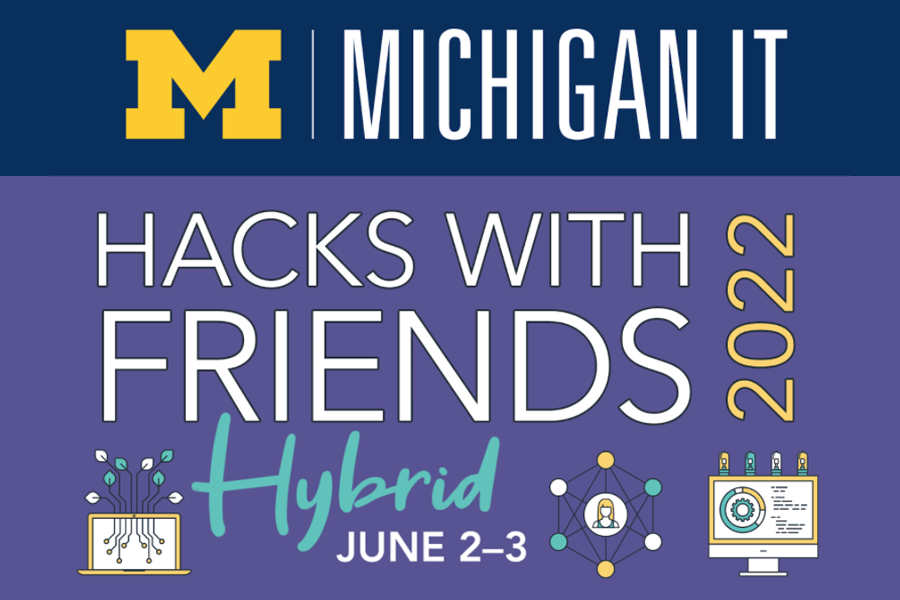 Decorative image advertising the Hacks with Friends hybrid event on June 2 and 3.