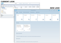 An image representing the changes to the user interface, current look versus the new look and feel