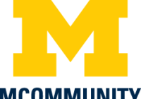 Yellow block M and the word MCommunity