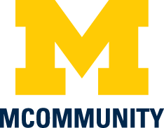 Yellow block M and the word MCommunity