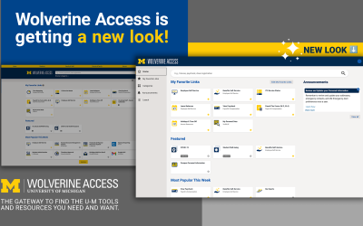 The Wolverine Access home page before and after the July 15 update