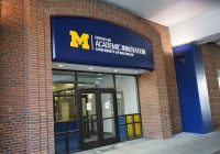 The entrance to the new Center for Academic Innovation space on Maynard St. in Ann Arbor.