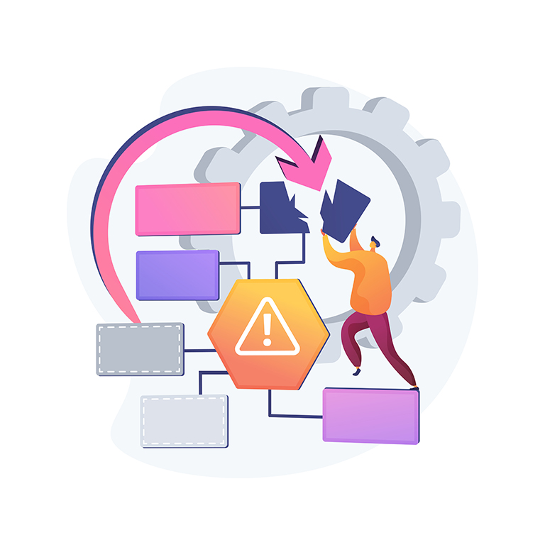 Business continuity and disaster recovery abstract concept vector illustration.