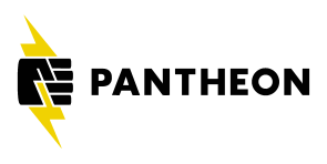 Pantheon logo: a black fist holding a gold lightning bolt.