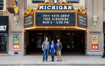 Pictured from left to right: Florian Schaub, Svetla Sytch, and Sol Bermann at the Ann Arbor Michigan Theater.