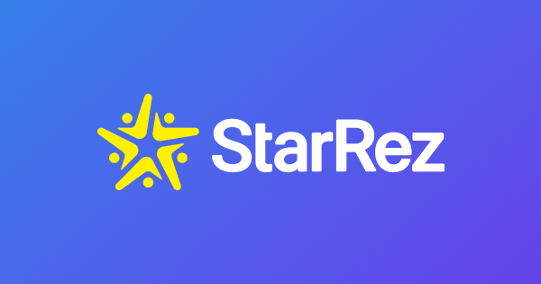 blue background with white text "StarRez" next to a yellow star logo