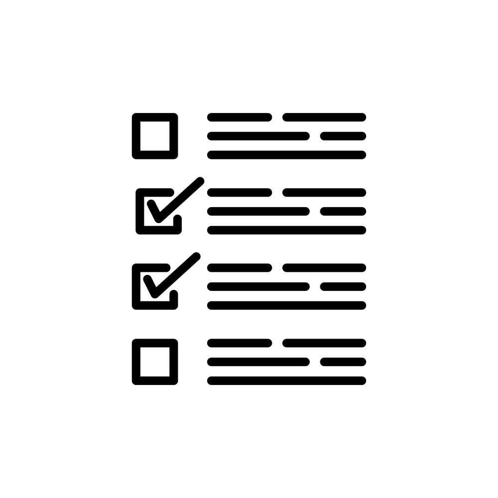 Four-item check list with the middle two items checked