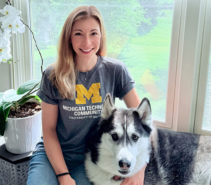 Aubrey Morse and her Siberian Husky