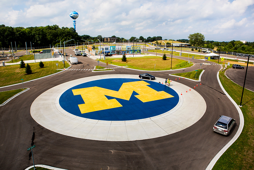 Mcity test facility roundabout