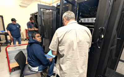 Thili Rajarantne setting up hospital servers