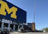 Cellular being installed at the Michigan Stadium
