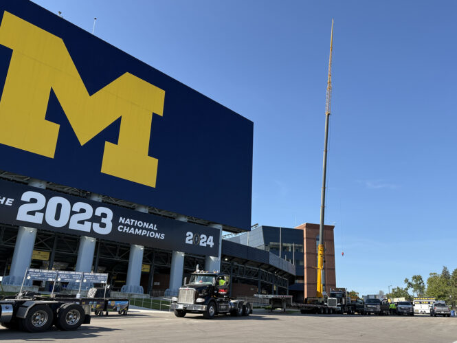 Cellular being installed at the Michigan Stadium