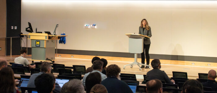 2025 MTech Connect-article-01 Aubrey Morse speaking at the MTech Connect Symposium