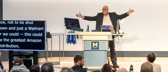 2025 MTech Connect-article-06 Dr. Charles Severance giving his keynote at the MTech Connect Symposium