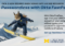 An advertisement for University of Michigan Information and Technology Services featuring a squirrel in a U-M snowsuit snowboarding down a mountain. The text reads, "Go Passwordless with Okta FastPass," and explains that Okta is now required for signing into U-M web resources.