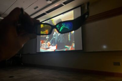 A 3-D movie being shown in North Quad 1105