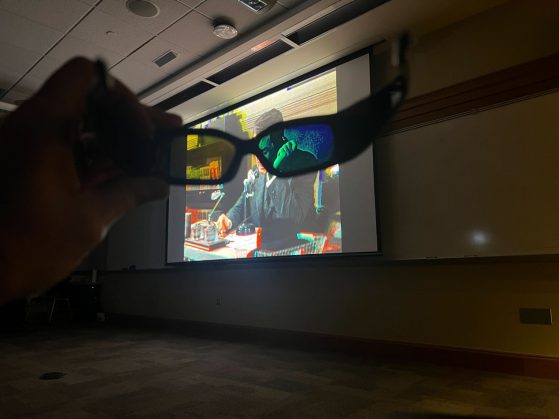 A 3-D movie being shown in North Quad 1105
