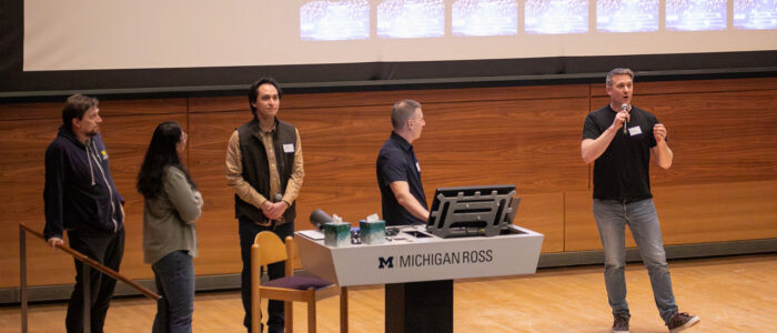 Pitch 1 team members present their 3-minute pitch