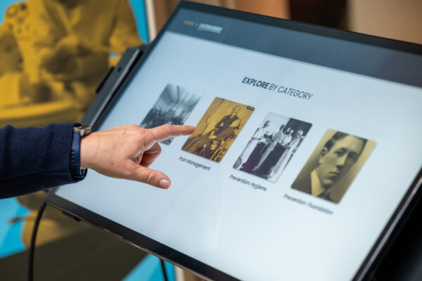 a kiosk screen in use