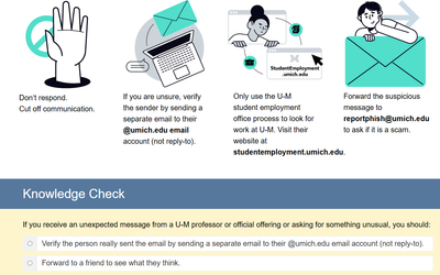 Screenshot of Safe Computing for Students course